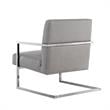 Posh Living Xzavier Faux Leather Accent Chair in Light Gray/Chrome