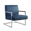 Posh Living Xzavier Faux Leather Accent Chair in Navy/Chrome