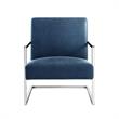 Posh Living Xzavier Faux Leather Accent Chair in Navy/Chrome