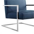 Posh Living Xzavier Faux Leather Accent Chair in Navy/Chrome