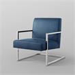 Posh Living Xzavier Faux Leather Accent Chair in Navy/Chrome