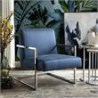 Posh Living Xzavier Faux Leather Accent Chair in Navy/Chrome