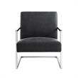 Posh Living Xzavier Faux Leather Accent Chair in Charcoal/Chrome