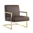 Posh Living Xzavier Faux Leather Accent Chair in Tan/Gold