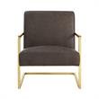 Posh Living Xzavier Faux Leather Accent Chair in Tan/Gold