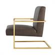 Posh Living Xzavier Faux Leather Accent Chair in Tan/Gold