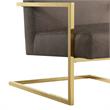 Posh Living Xzavier Faux Leather Accent Chair in Tan/Gold
