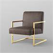 Posh Living Xzavier Faux Leather Accent Chair in Tan/Gold