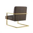Posh Living Xzavier Faux Leather Accent Chair in Tan/Gold