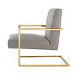 Posh Living Xzavier Faux Leather Accent Chair in Light Gray/Gold