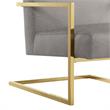 Posh Living Xzavier Faux Leather Accent Chair in Light Gray/Gold