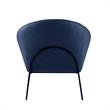 Posh Living Brixton Faux Leather Barrel Back Accent Chair in Navy/Black