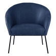 Posh Living Brixton Faux Leather Barrel Back Accent Chair in Navy/Black