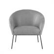 Posh Living Brixton Faux Leather Barrel Back Accent Chair in Light Gray/Black