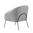 Posh Living Brixton Faux Leather Barrel Back Accent Chair in Light Gray/Black