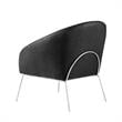 Posh Living Brixton Faux Leather Barrel Back Accent Chair in Charcoal Gray