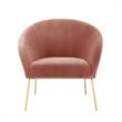 Posh Living Brixton Velvet Barrel Back Accent Chair in Blush Pink/Gold