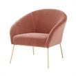 Posh Living Brixton Velvet Barrel Back Accent Chair in Blush Pink/Gold