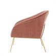 Posh Living Brixton Velvet Barrel Back Accent Chair in Blush Pink/Gold