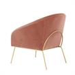 Posh Living Brixton Velvet Barrel Back Accent Chair in Blush Pink/Gold