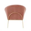 Posh Living Brixton Velvet Barrel Back Accent Chair in Blush Pink/Gold