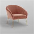 Posh Living Brixton Velvet Barrel Back Accent Chair in Blush Pink/Gold