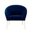 Posh Living Brixton Velvet Barrel Back Accent Chair in Navy Blue/Gold