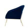 Posh Living Brixton Velvet Barrel Back Accent Chair in Navy Blue/Gold