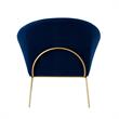 Posh Living Brixton Velvet Barrel Back Accent Chair in Navy Blue/Gold
