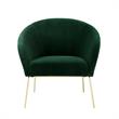 Posh Living Brixton Velvet Barrel Back Accent Chair in Green/Gold