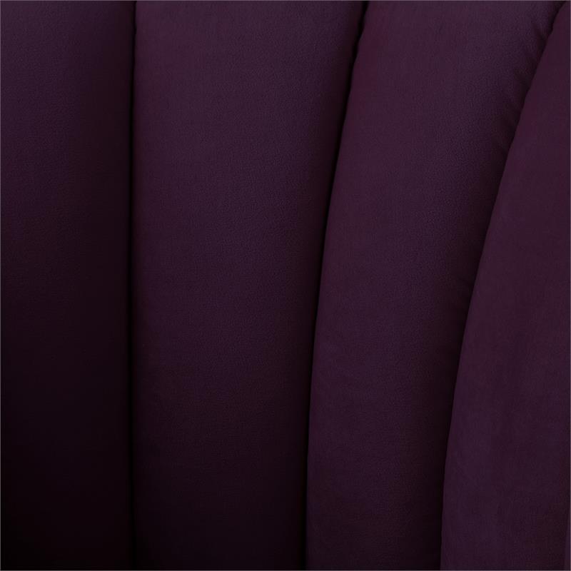Posh Living Blaze Velvet Upholstered Barrel Back Accent Chair in Purple/Chrome
