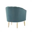 Posh Living Blaze Velvet Upholstered Barrel Back Accent Chair in Teal/Gold