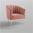 Posh Living Blaze Velvet Upholstered Barrel Back Accent Chair in Blush/Gold
