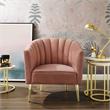 Posh Living Blaze Velvet Upholstered Barrel Back Accent Chair in Blush/Gold