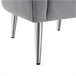 Posh Living Blaze Velvet Upholstered Barrel Back Accent Chair in Gray/Chrome