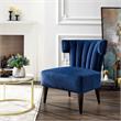 Posh Living Damari Tufted Velvet Wingback Accent Chair in Navy Blue