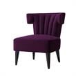 Posh Living Damari Tufted Velvet Wingback Accent Chair in Purple