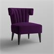 Posh Living Damari Tufted Velvet Wingback Accent Chair in Purple