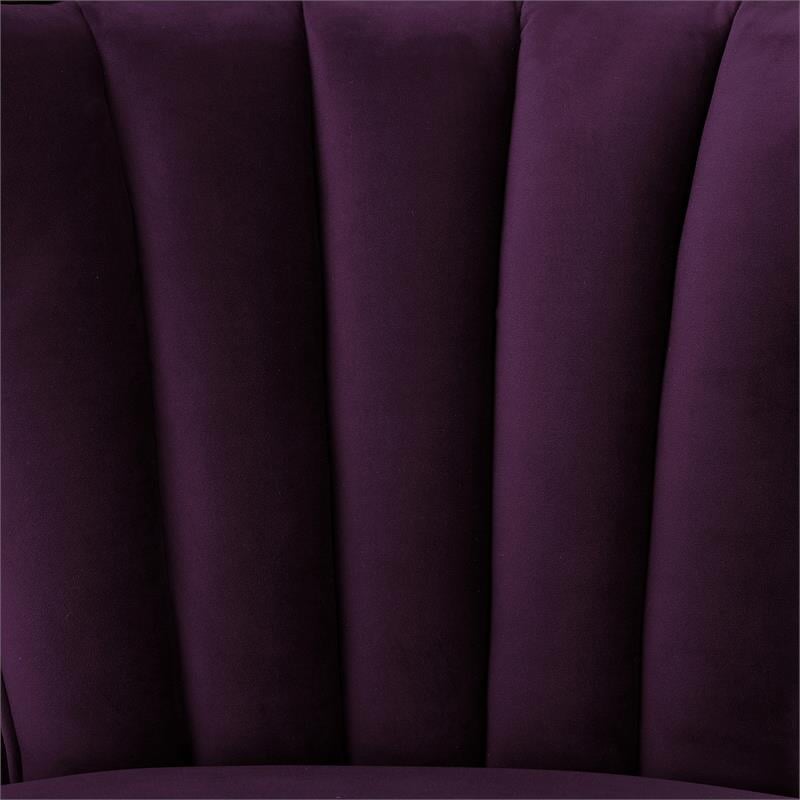 Posh Living Damari Tufted Velvet Wingback Accent Chair in Purple