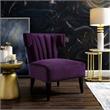 Posh Living Damari Tufted Velvet Wingback Accent Chair in Purple