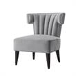 Posh Living Damari Tufted Velvet Wingback Accent Chair in Gray