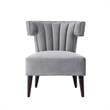 Posh Living Damari Tufted Velvet Wingback Accent Chair in Gray