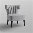 Posh Living Damari Tufted Velvet Wingback Accent Chair in Gray