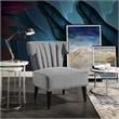 Posh Living Damari Tufted Velvet Wingback Accent Chair in Gray