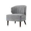Posh Living Shepherd Velvet Wingback Accent Chair in Gray