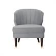 Posh Living Shepherd Velvet Wingback Accent Chair in Gray