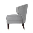 Posh Living Shepherd Velvet Wingback Accent Chair in Gray
