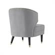 Posh Living Shepherd Velvet Wingback Accent Chair in Gray