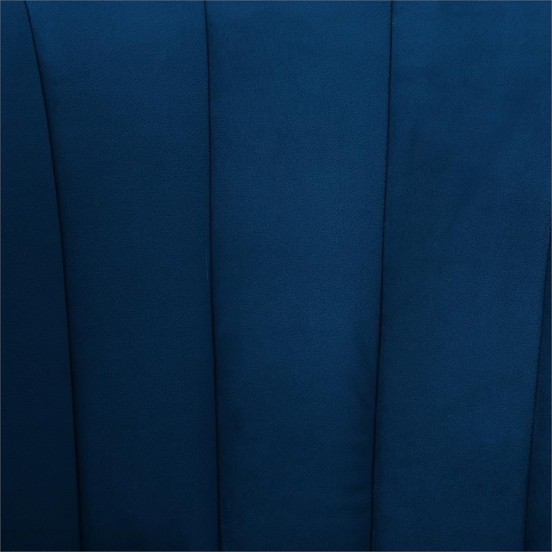 Posh Living Shepherd Velvet Accent Chair in Navy Blue