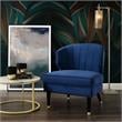 Posh Living Shepherd Velvet Accent Chair in Navy Blue